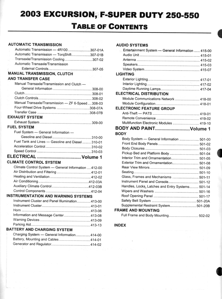 2003 Ford Excursion, F-250, F-350, F-450, F-550 F-Super Duty Factory Workshop Service Manual Set