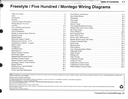 2005 Ford Freestyle, Five Hundred, Mercury Montego Factory Electrical Wiring Diagrams Manual