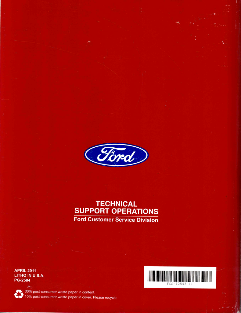 2011 Ford Lincoln Town Car Factory Workshop Service Manual