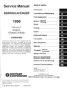 1998 Chrysler Sebring, Dodge Avenger Factory Shop Repair Service & Electrical Manual Set