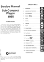 1985 Dodge/Plymouth Colt Vista Factory Shop Repair Service & Supplement Manuals Set