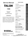 1998 Eagle Talon Factory Shop Repair Service & Electrical Manual Set
