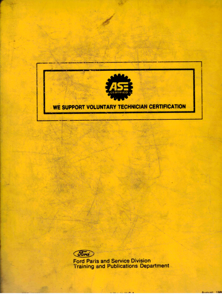 1986 Ford Taurus, Mercury Sable Factory Shop Service Manual