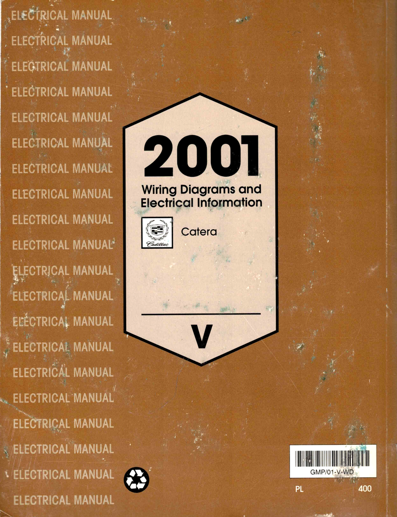 2001 Cadillac Catera (V Platform) Factory Wiring Diagrams Manual
