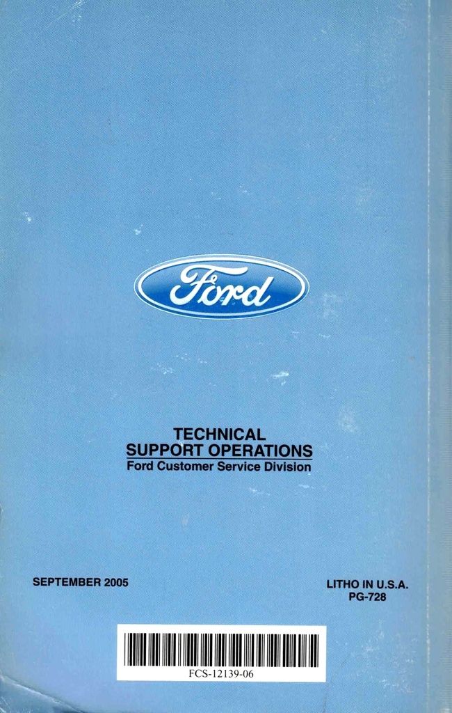 2006 Ford Car Factory Specifications Book--Town Car, Crown Victoria/Grand Marquis, Five Hundred/Montego/Freestyle, Fusion/Milan/Zephyr, Focus, Ford GT, Taurus/Sable, Mustang, Thunderbird, LS