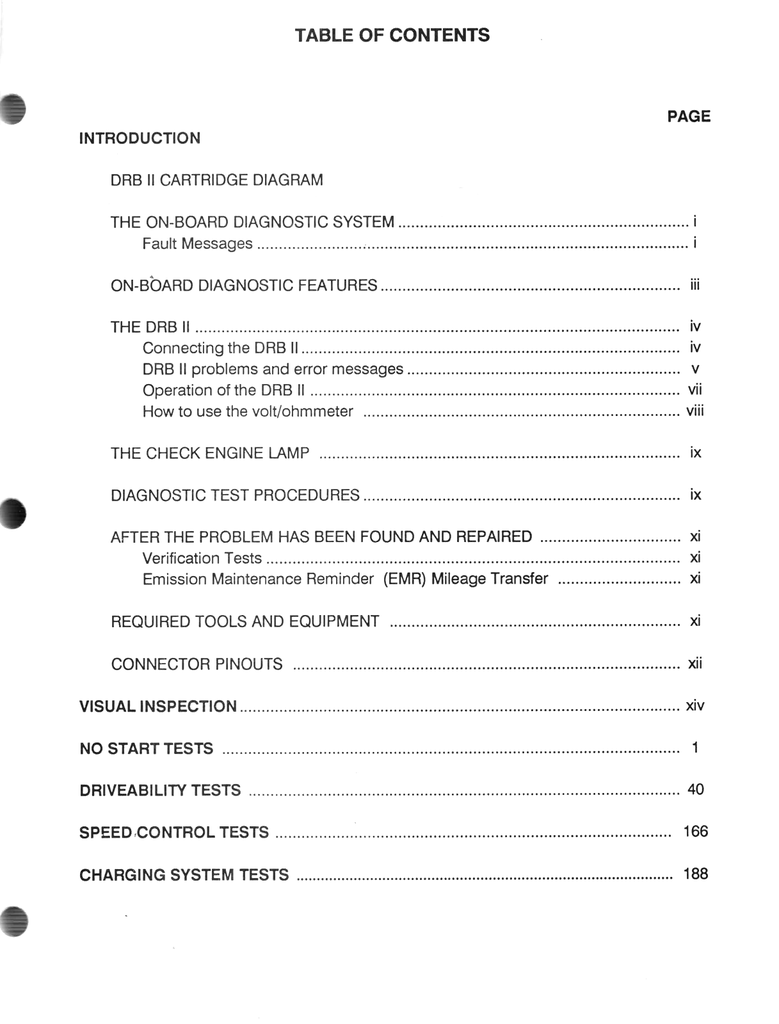 1989 Chrysler/Dodge/Plymouth 3.0L E.F.I. C & A Body Powertrain Diagnostic Procedures Factory Service Manual