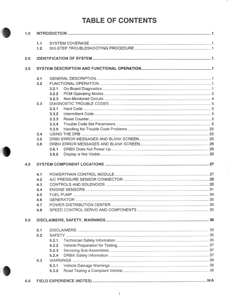 1993 1994 1995 Chrysler/Dodge/Plymouth 3.3L/3.5L Electronic Fuel Injection SFI & 3.3L SFI Flex-Fuel Powertrain Diagnostic Procedures Factory Service Manual