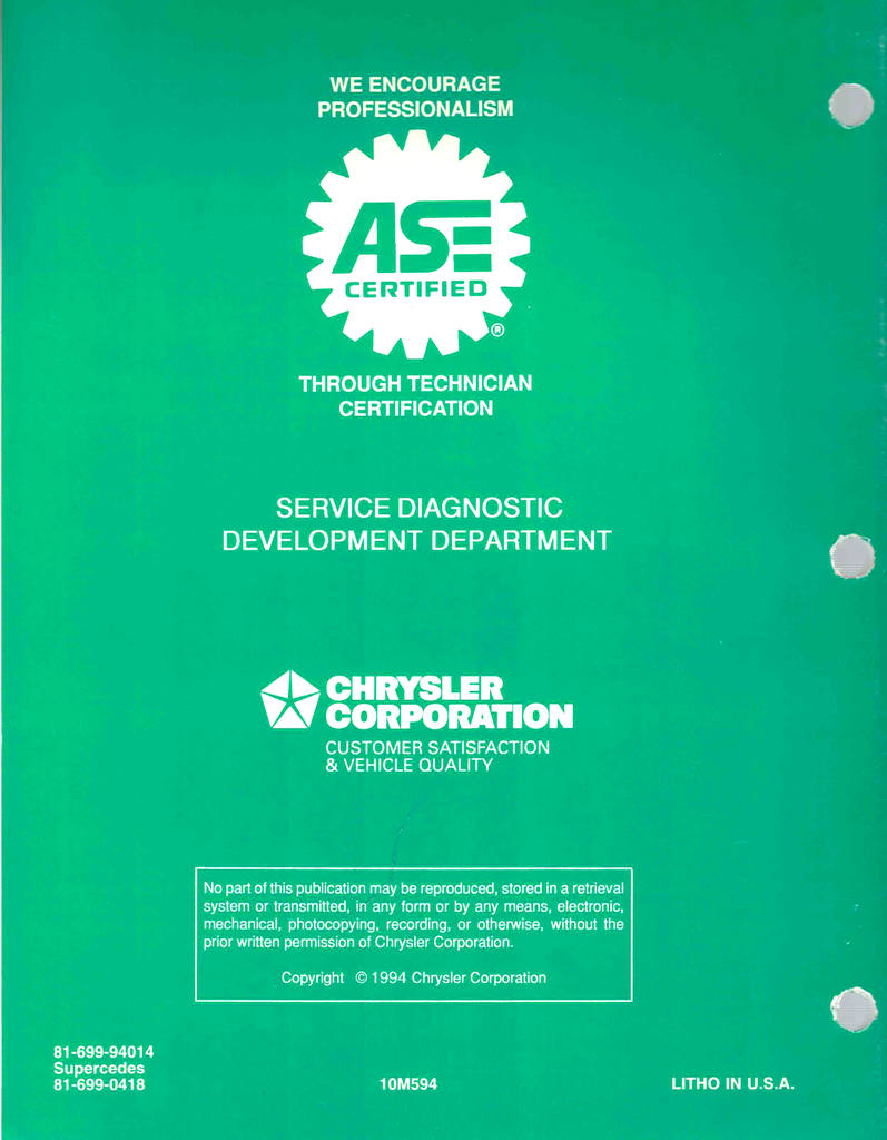 1993.5, 1994, 1995 Chrysler/Dodge/Plymouth Bendix Antilock-4 Brake System Chassis Diagnostic Procedures Factory Service Manual