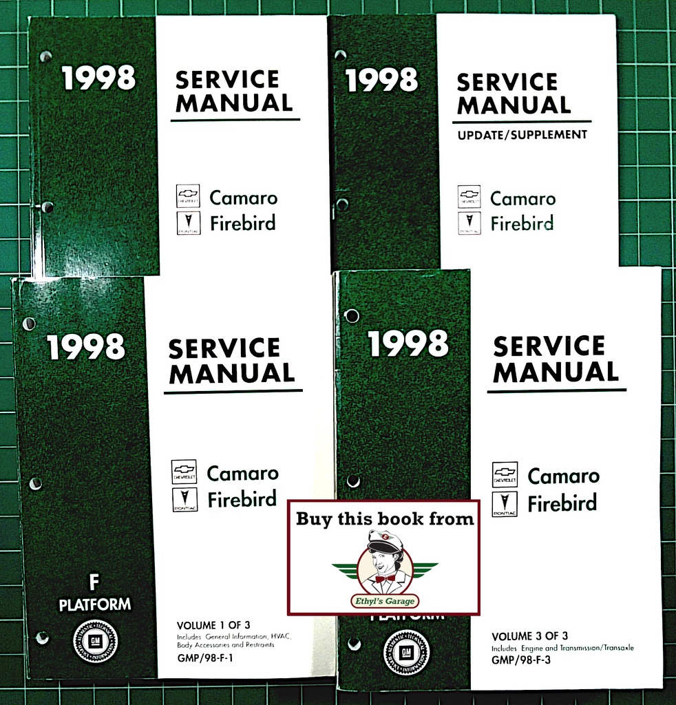 1998 Chevrolet Camaro & Pontiac Firebird & Trans Am Service Manual Complete 3 Vol. Set Plus Supplement