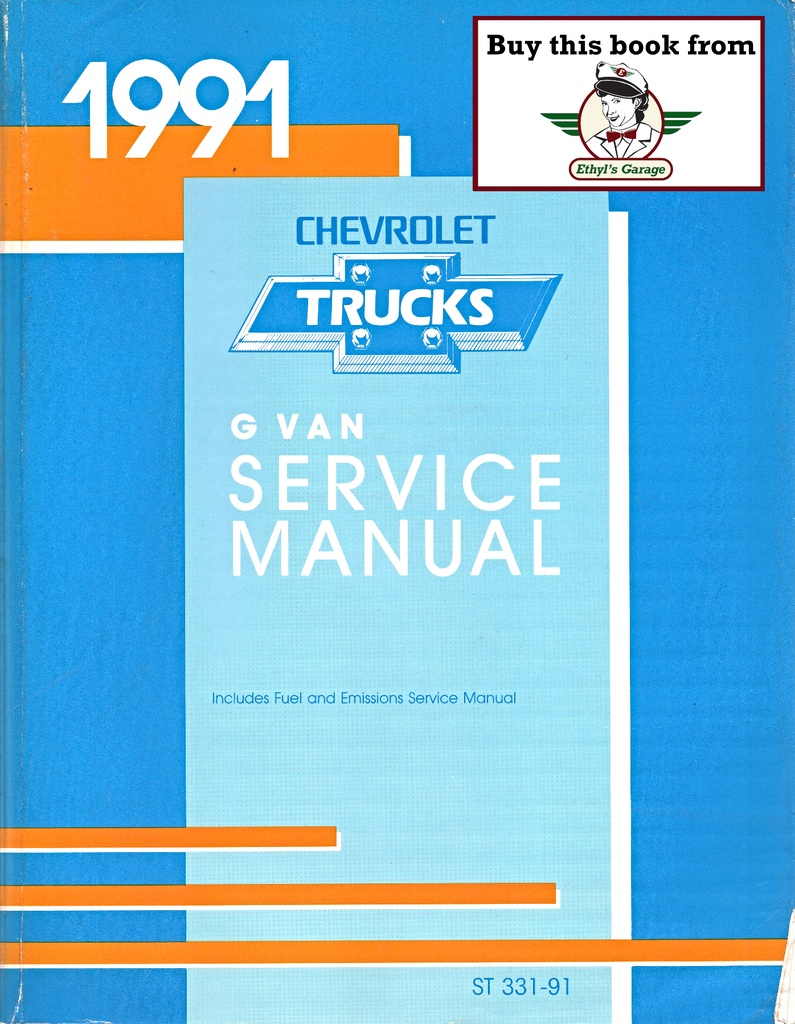 1991 Chevrolet Chevy Van Sportvan G-Van Factory Shop Repair Service Manual