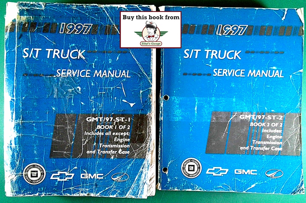 1997 Chevrolet/GMC/Oldsmobile Truck S-10 S-15 S/T Pickup Sonoma Blazer Jimmy Bravada Shop Repair Service Manual 2 Vol Set
