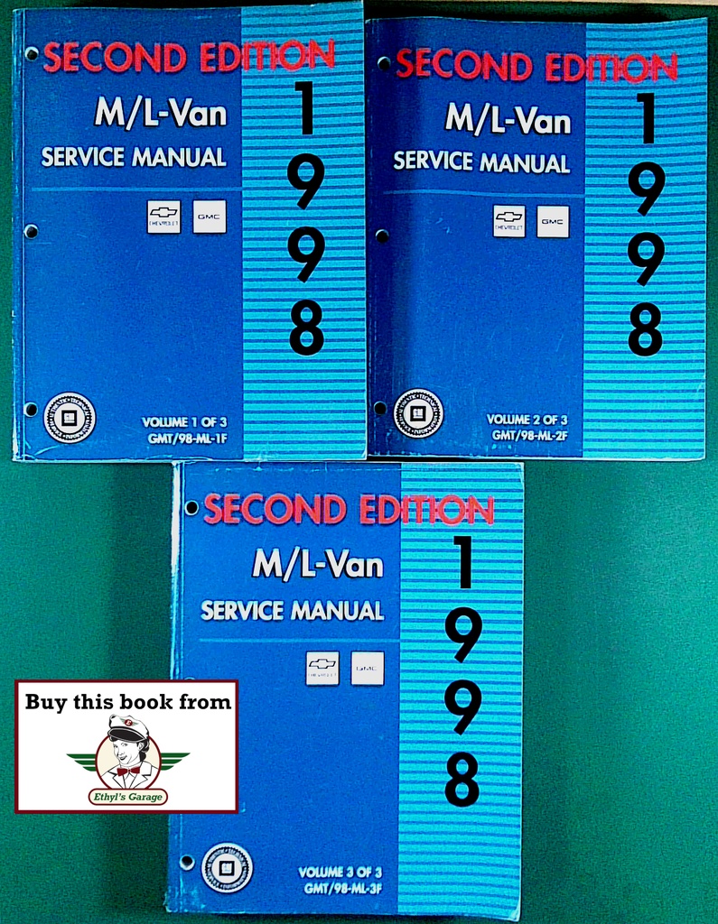 1998 Chevrolet Astro/GMC Safari M/L Van OEM Factory Shop Service Manual 3 Vol Set 2nd ed
