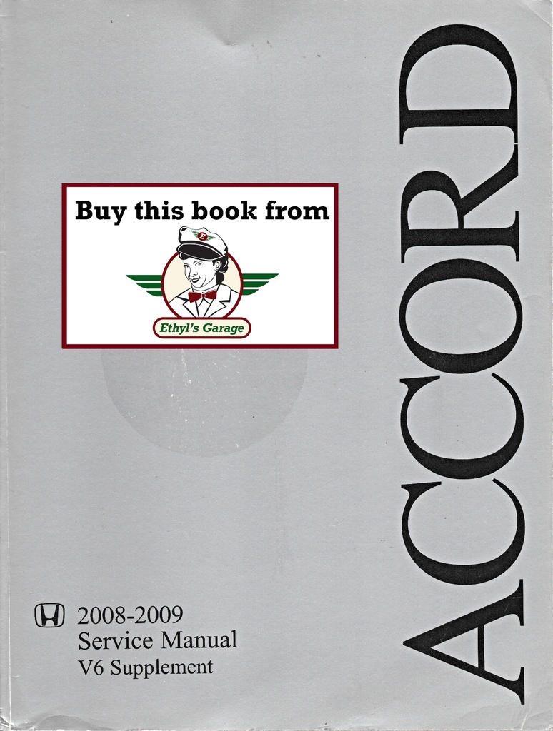 2008-2009 Honda Accord V6 OEM Factory Shop Repair Service Manual Supplement