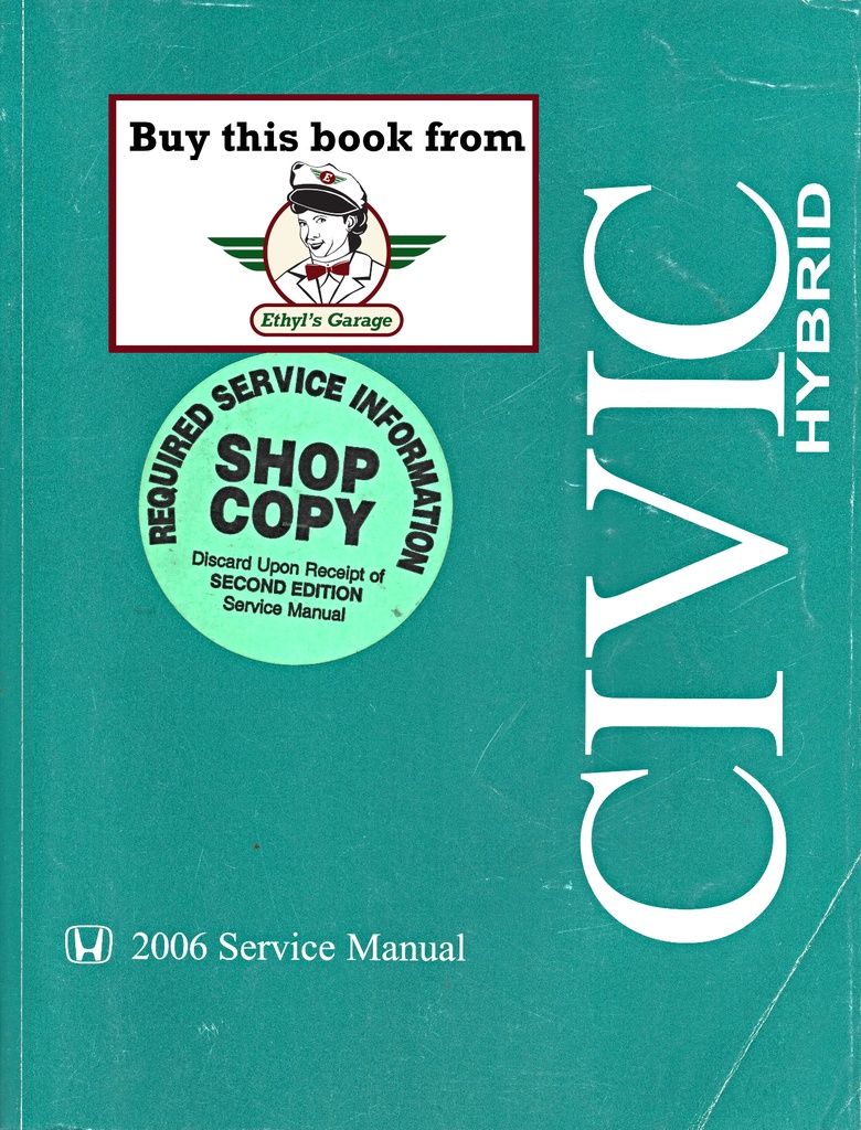 2006 Honda Civic Hybrid Shop Service Repair Maintenance Manual