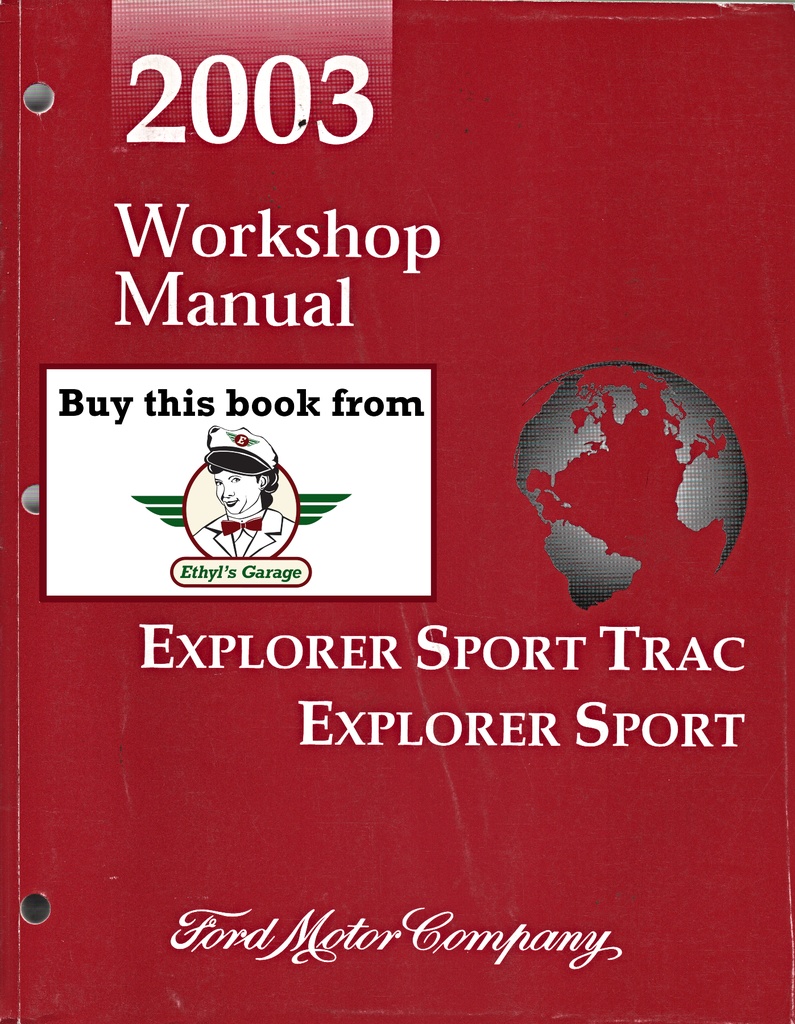 2003 Ford Explorer Sport Trac & Explorer Sport Original OEM Factory Shop Service Workshop Manual