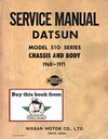 1968-1971 Datsun/Nissan 510 Series Chassis and Body Shop Repair Service Manual
