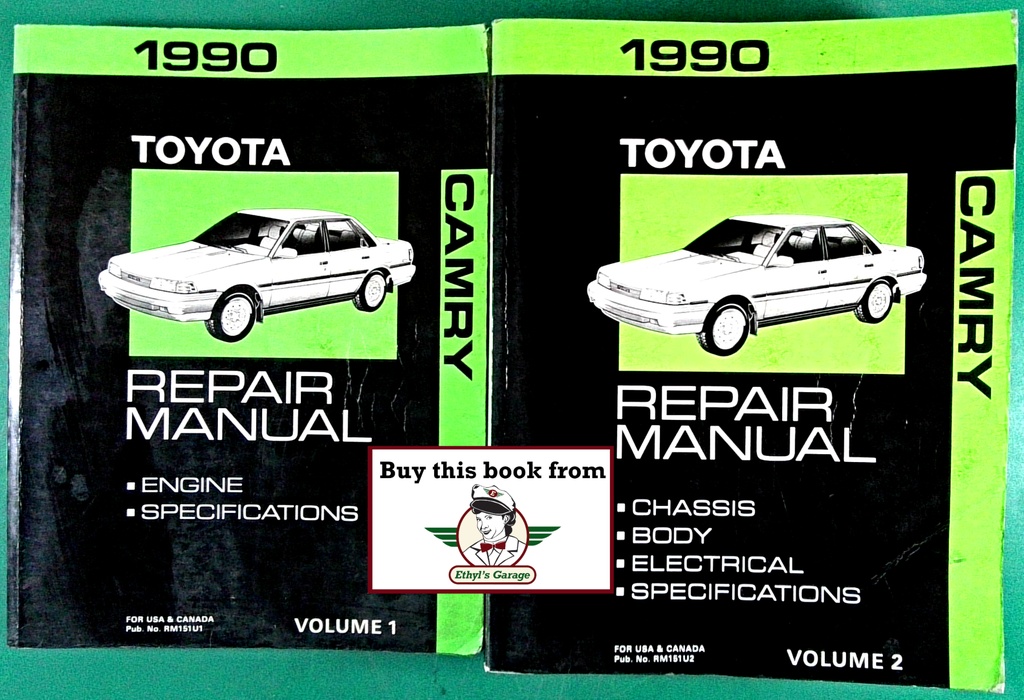 1990 Toyota Camry OEM Factory Shop Service Repair Manual 2 Vol Set