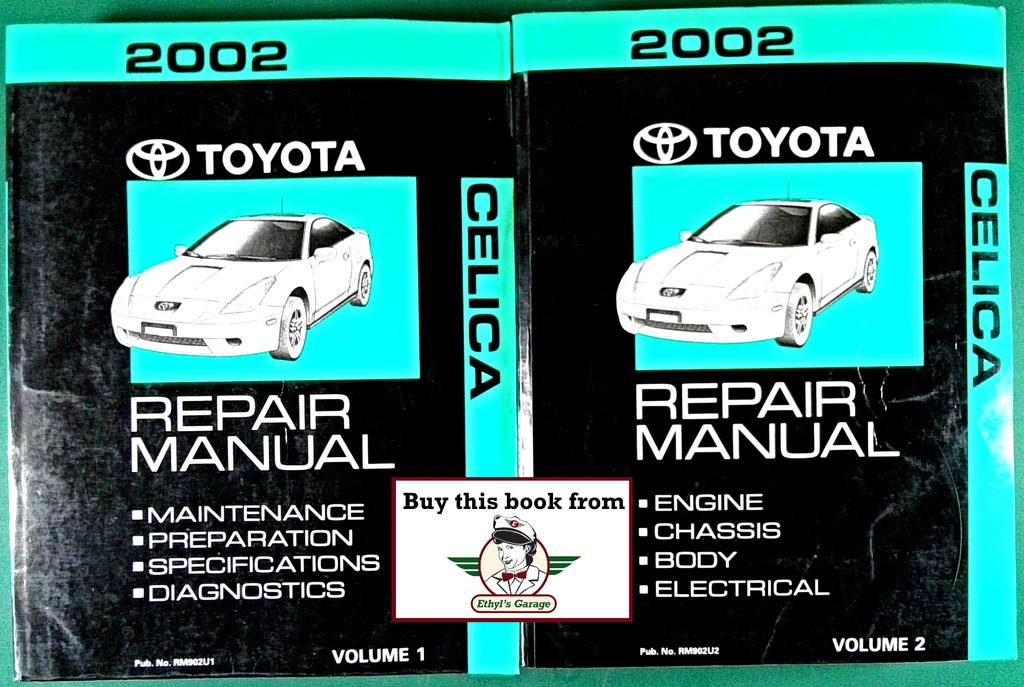 2002 Toyota Celica OEM Shop Service Repair Manual 2 Vol Set