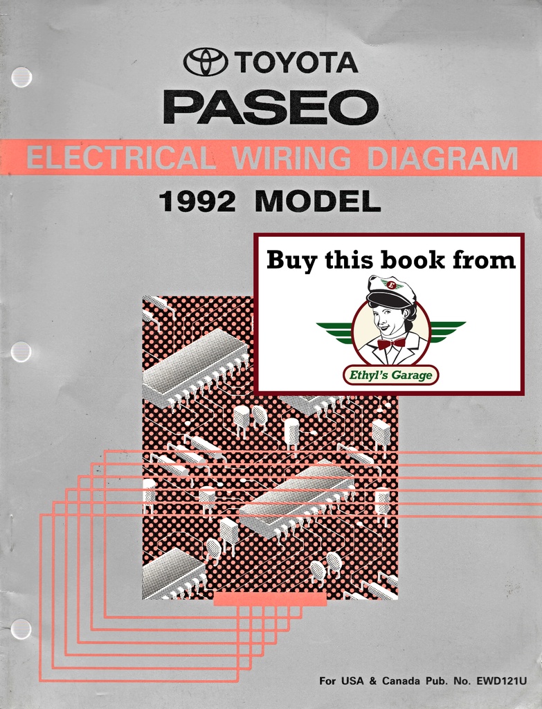 1992 Toyota Paseo OEM Electrical Wiring Diagram Manual