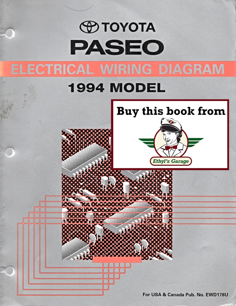 1994 Toyota Paseo OEM Shop Service Repair Electrical Wiring Diagram Manual