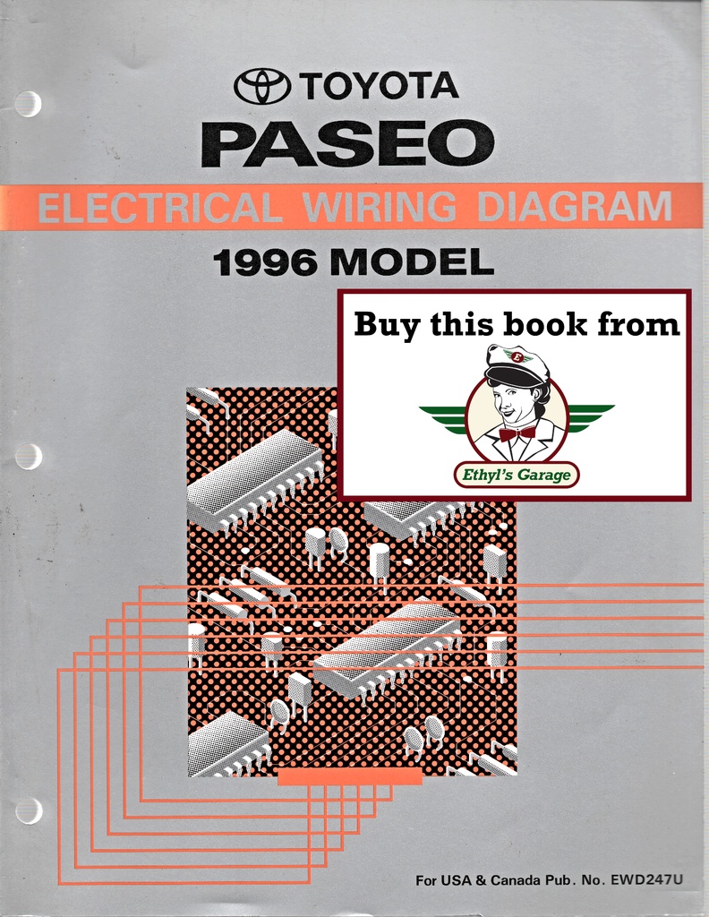 1996 Toyota Paseo OEM Electrical Wiring Diagram Manual