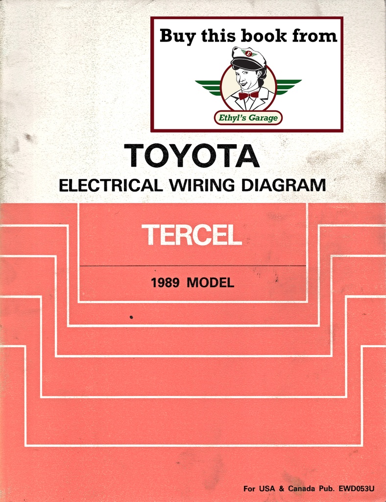 1989 Toyota Tercel OEM Electrical Wiring Diagram Manual