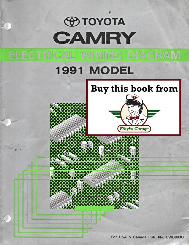 1991 Toyota Camry OEM Shop Service Repair Electrical Wiring Diagram Manual