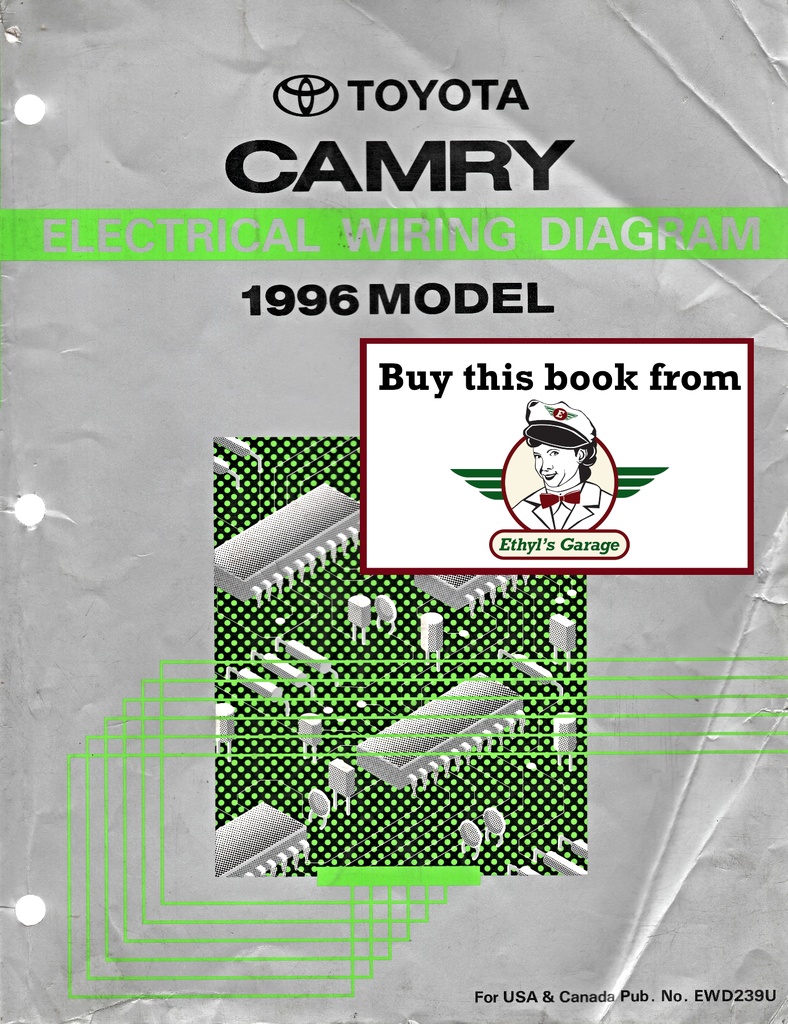 1996 Toyota Camry OEM Shop Service Repair Electrical Wiring Diagram Manual