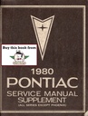 1980 Pontiac OEM Factory Shop Service Manual Supplement