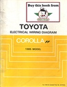 1985 Toyota Corolla FF OEM Electrical Wiring Diagram Manual
