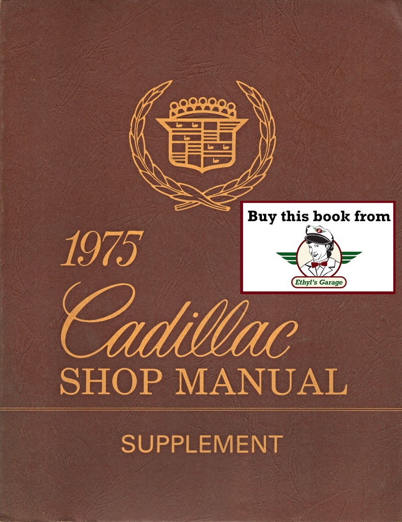 1975 Cadillac Shop Service Repair Manual Supplement