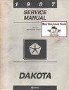 1987 Dodge Dakota Pickup Shop Repair Service Manual