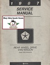 1987 Dodge Ram Sportsman, Tradesman B150 B250 B350 Van/Wagon Factory Shop Repair Service Manual
