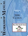 2006 Ford Taurus Original Factory Shop Repair Service Workshop Manual