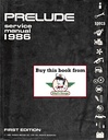 1986 Honda Prelude Shop Service & Repair Manual