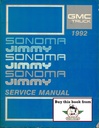 1992 GMC Sonoma, Jimmy S/T Models Factory Service Repair Shop Manual