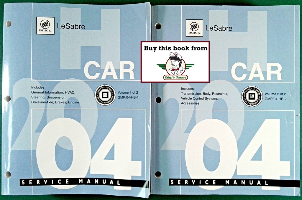 2004 Buick LeSabre Factory OEM Shop Service Manual 2 Volume Set