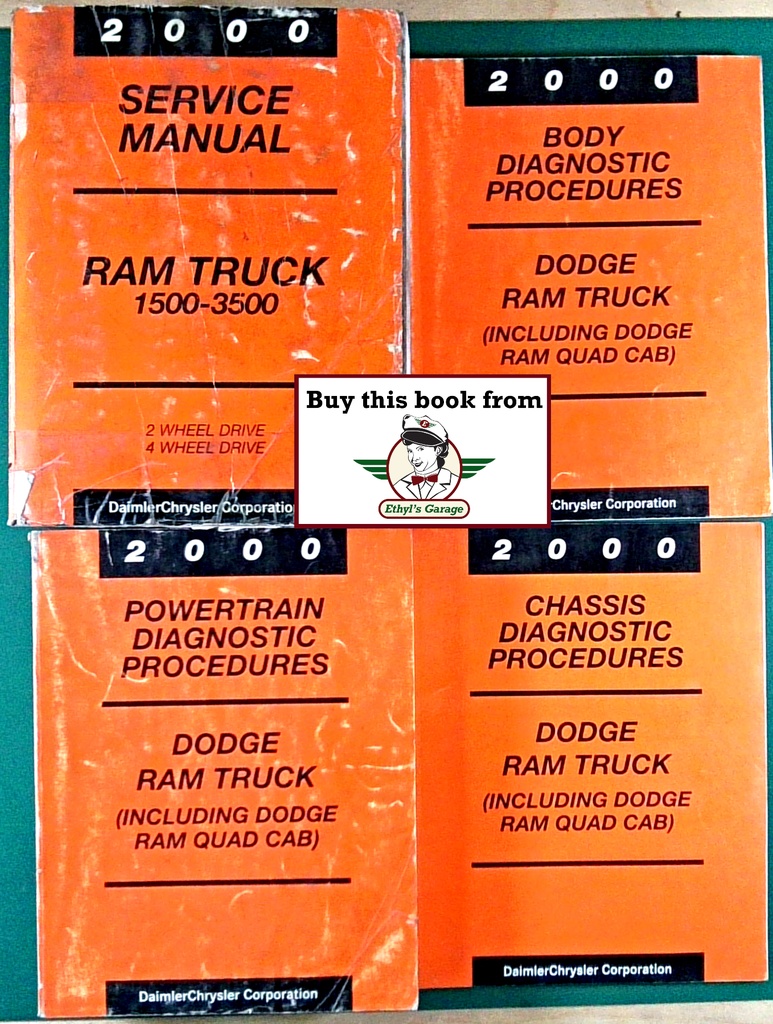 2000 Dodge RAM 1500-3500 Truck Factory Shop Service Manual 4 Vol. Set