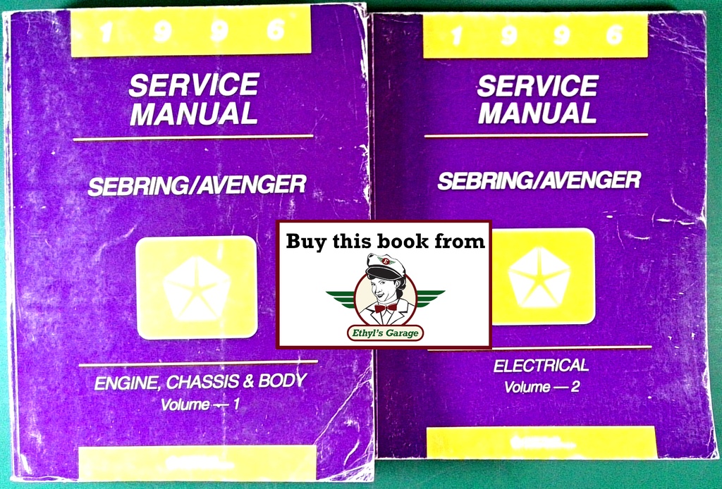 1996 Chrysler/Dodge Sebring/Avenger Shop Maintenance Repair Service & Electrical Manual 2 Vol. Set