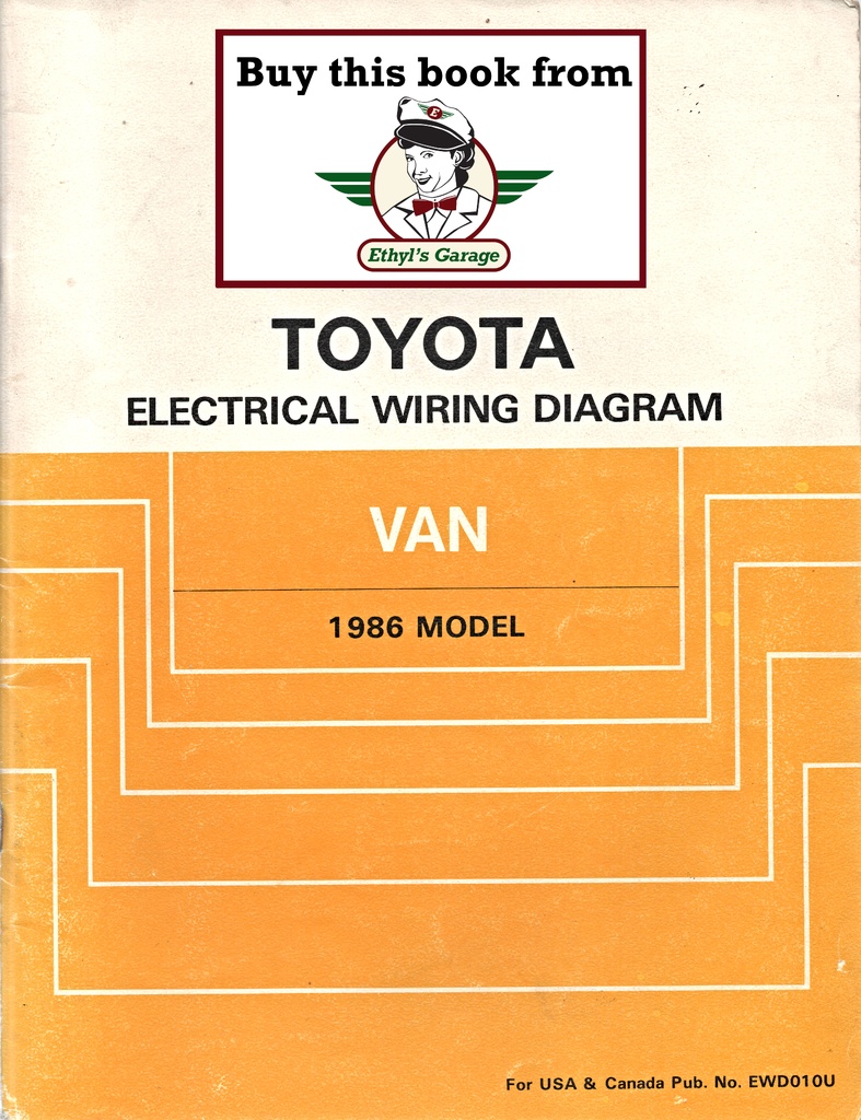 1986 Toyota Van OEM Electrical Wiring Diagram Manual