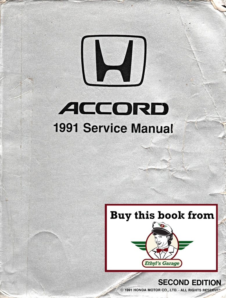 1991 Honda Accord OEM Factory Shop Repair Service Manual