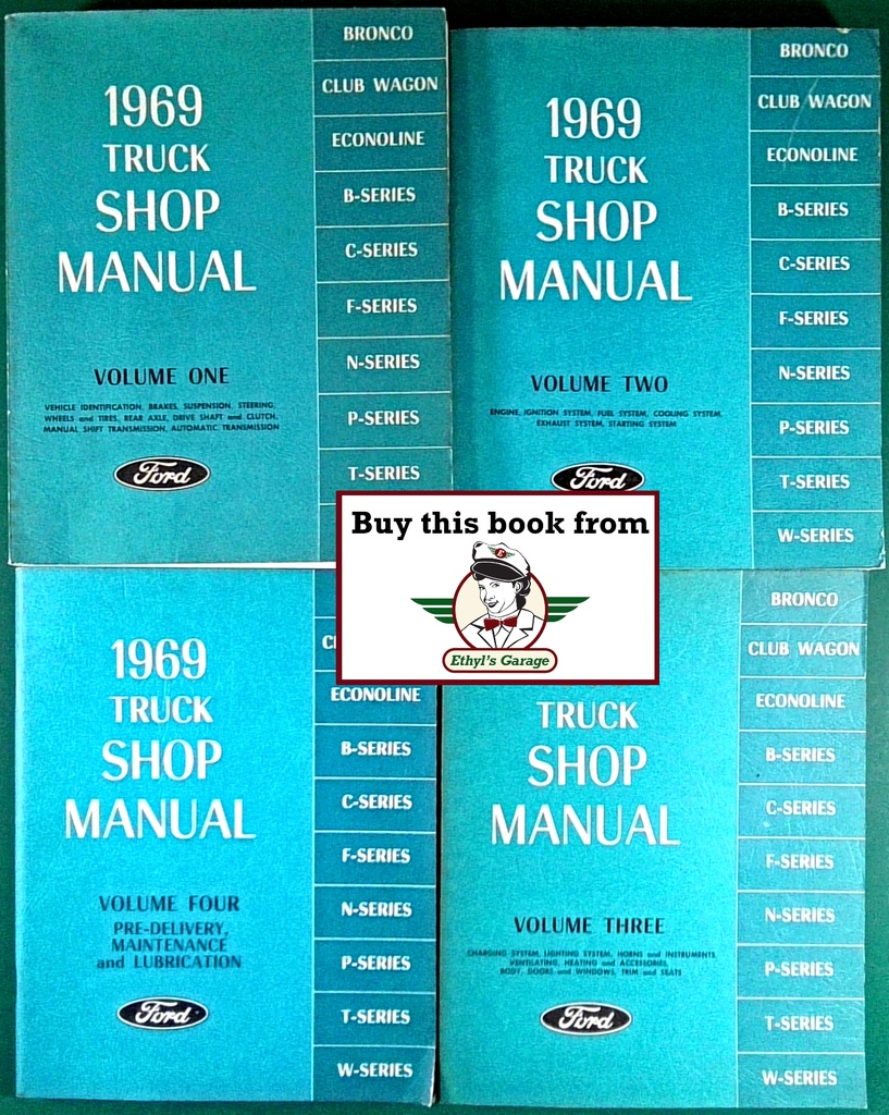 1969 Ford Truck All Models Factory OEM Shop Repair Service Manual 4 Vol. Set