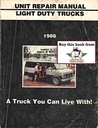 1986 GMC Light Duty Truck Series 10-35 Unit Repair Shop Service Manual for C/K Pickup, Suburban, Jimmy, G Van, M Van, P Van/Truck, S-10