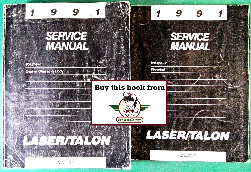 1991 Plymouth Laser Eagle Talon Shop Maintenance Repair Service & Electrical Manual 2 Vol. Set