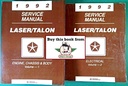 1992 Plymouth Laser Eagle Talon Shop Maintenance Repair Service & Electrical Manual 2 Vol. Set