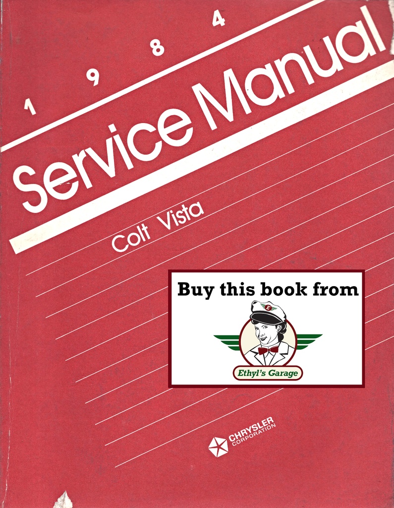 1984 Dodge/Plymouth Colt Vista Wagon Shop Maintenance Repair Service Manual