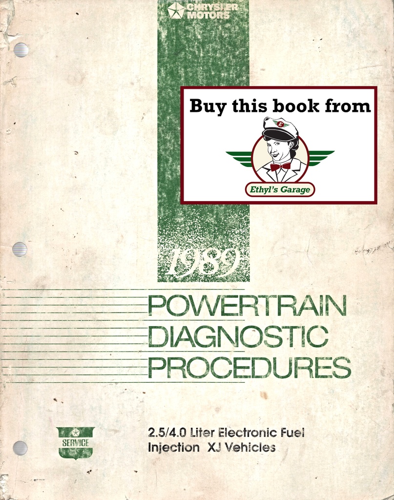 1989 Jeep Cherokee XJ 2.5L/4.0L EFI Engines Powertrain Diagnostic Procedures