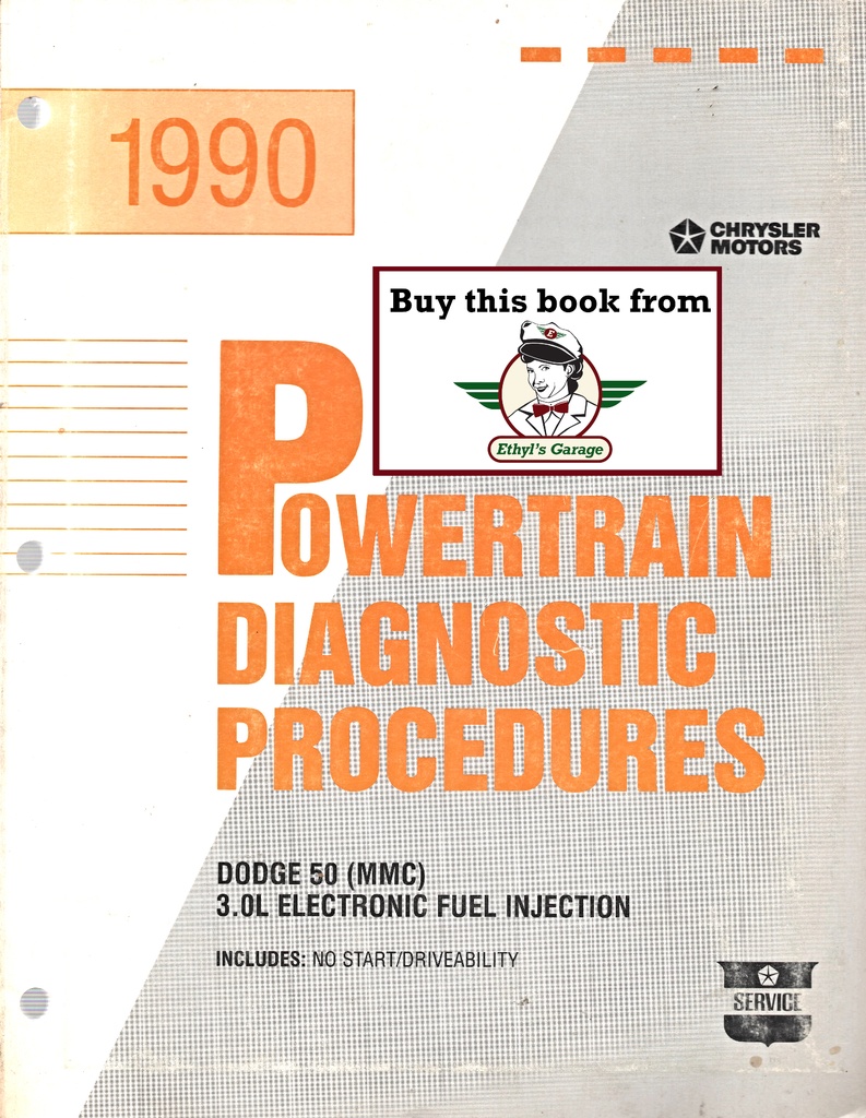 1990 Mopar Dodge RAM 50 Truck (MMC) 3.0L EFI V-6 Engines Powertrain Diagnostic Procedures