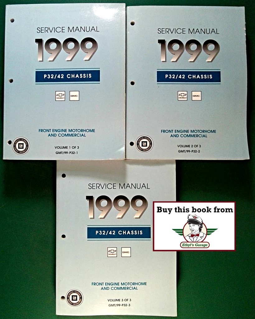 1999 Chevrolet/GMC P32/P42 Front Engine Motorhome and Commercial Chassis Factory Shop Repair Service Manual 3 Vol. Set