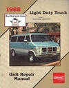 1988 GMC Light Duty Truck Series 10-30 Unit Repair Shop Service Manual for C/K Pickup, Suburban, Blazer, G Van, M Van, P Van/Truck, S-15